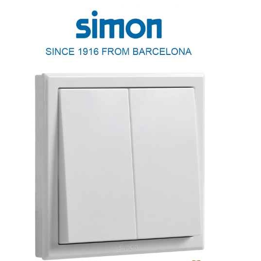 SIMON E3 Saklar 2Gang 1Way / 2Gang 2Way White