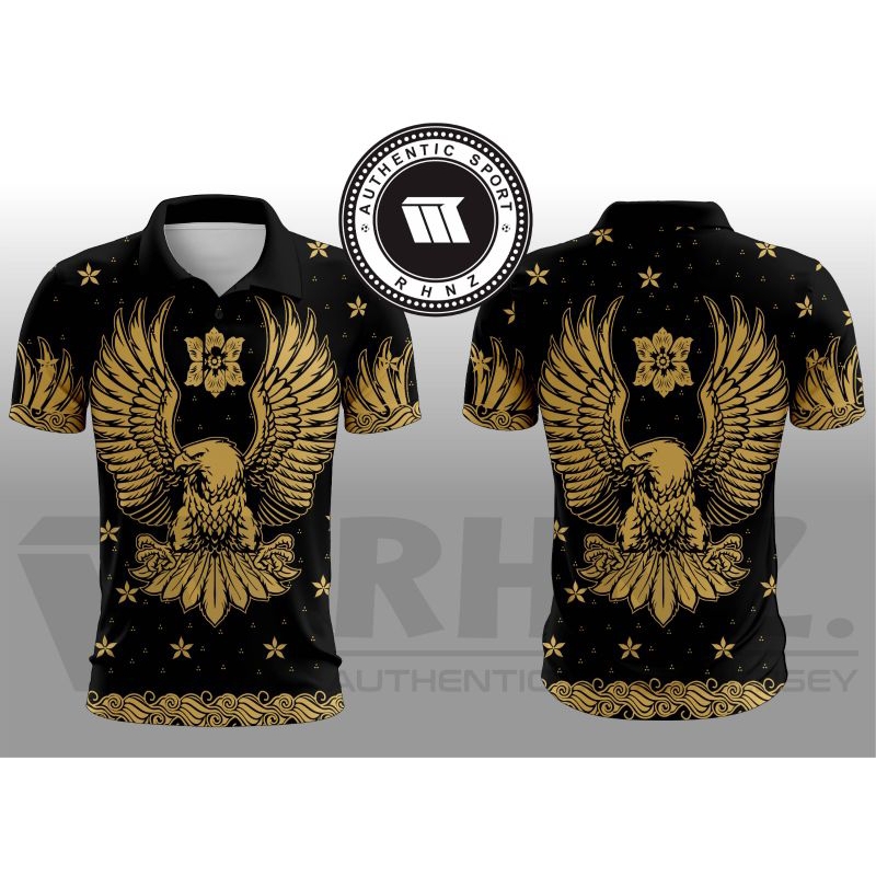BAJU FULL PRINTING BATIK ELANG/JERSEY KERAH KANCING ELANG BINTANG/ELANG GOLD JERSEY FREE CUSTOM/BATI