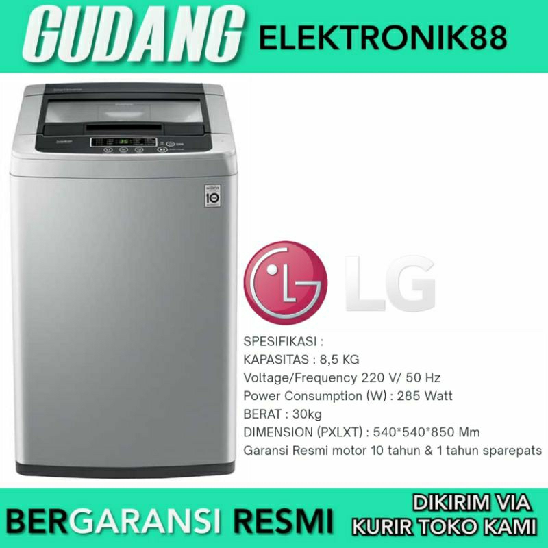 Mesin Cuci LG 1 Tabung 8,5 Kg T2185VSPCK Top Loading Lg 8,5Kg