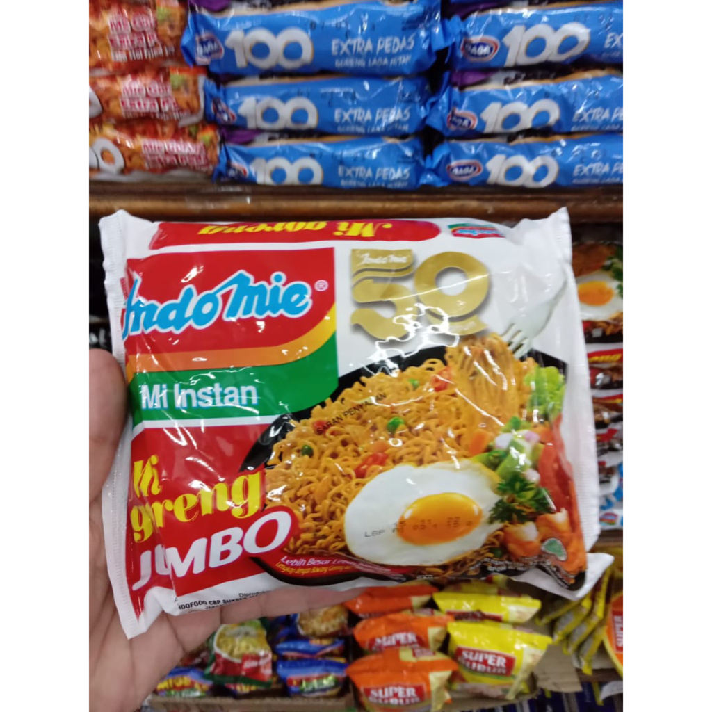 

INDOMIE MI INSTAN MIE GORENG JUMBO / AYAM PANGGANG JUMBO / RENDANG JUMBO / MIE KERITING GORENG / MIE KERITING AYAM PANGGANG