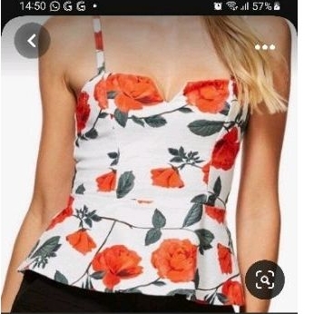 baju crop top tali satu bunga