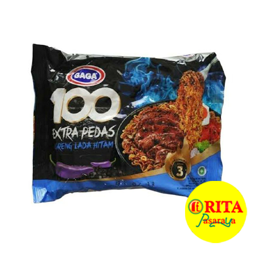 

Mie Gaga 100 Extra Pedas Mie Goreng Lada Hitam 85 Gr
