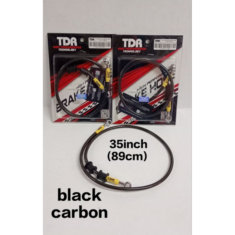 selang rem depan/selang cakram depan/kabel selang rem depan hitam carbon TDR 89cm universal beat/var