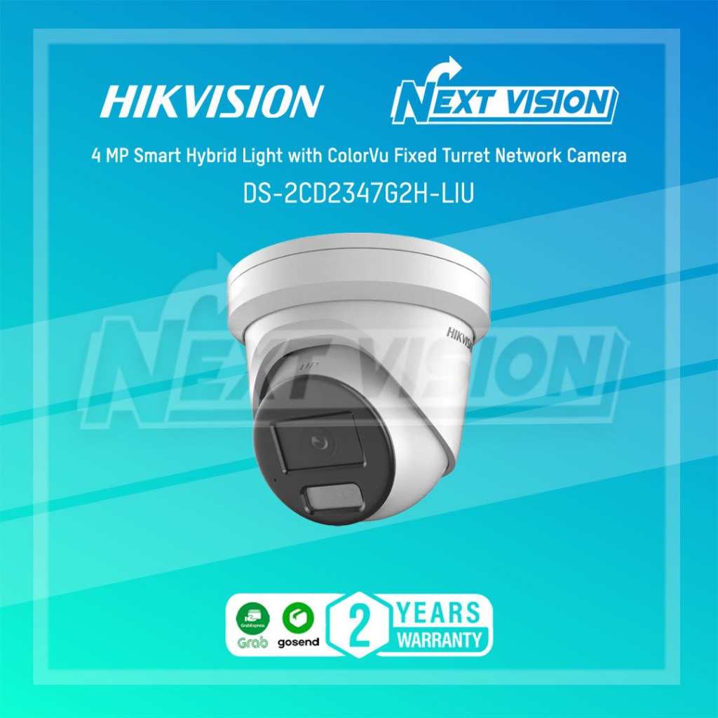 DS-2CD2347G2H-LIU - HIKVISION IP CAM 4MP HYBRID COLORVU TURRET AUDIO