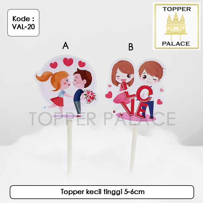 

VAL-20AB Valentine day cake topper l cupcake topper l Couple topper - 1pcs