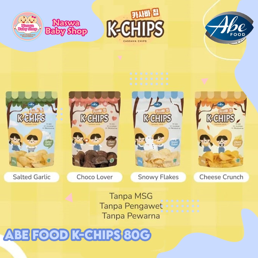 

Abe Food K-Chips Cassava Chips Cemilan Keripik Singkong Tanpa MSG & Pengawet 80g