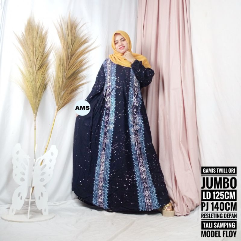 Gamis Twill Jumbo Ori Ld 130 Tebal Premium Daster Twil Lengan Panjang Batik Cap Pekalongan Terbaru