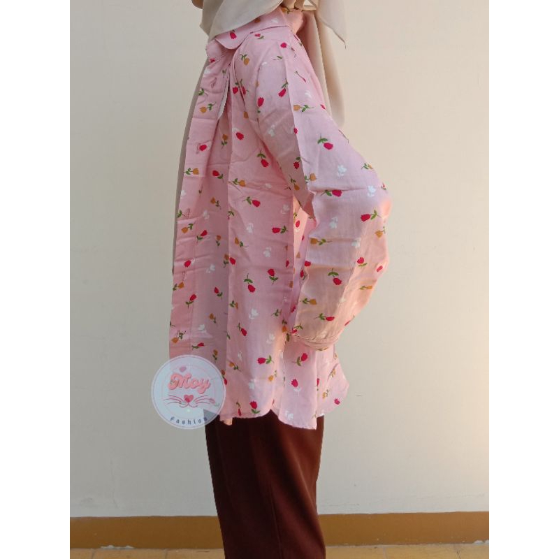 Kemeja Wanita Motif Bunga / Atasan Wanita Motif Bunga / Kemeja Oversize / Atasan Bunga-Bunga / Kemej