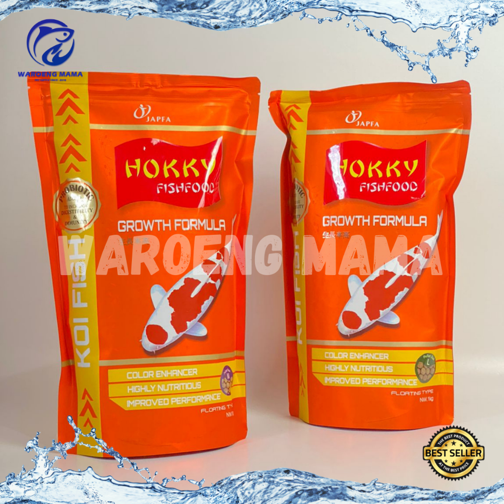 Hokky Growth Formula 1Kg Pelet Ikan Hias Koi Pakan Makanan Ikan Koi Ukuran S M L