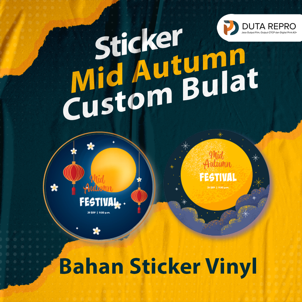 

STIKER MID AUTUMN CUSTOM BULAT / STIKER VINYL / STIKER ANTI AIR / STIKER LUCU