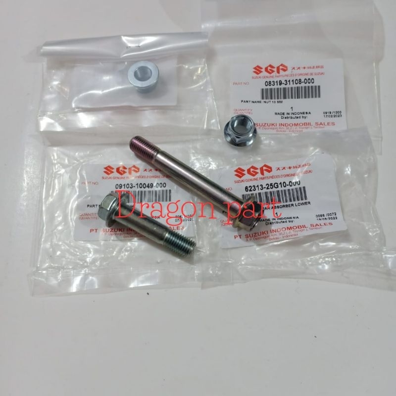Baut Shock Belakang Monoshock Bagian Atas Dan Bawah + Mur Suzuki Satria Fu Original SGP
