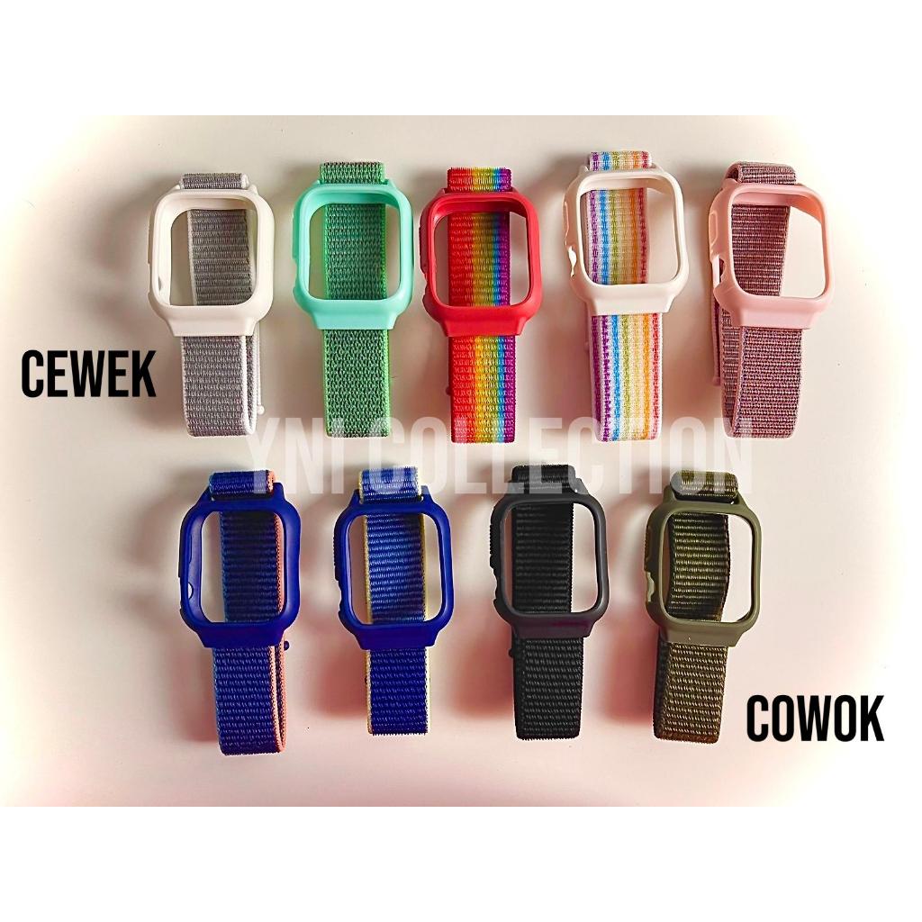 Strap Canvas Smartwatch T55 T500 2 in 1 - Strap Nylon Smartwatch Apple Watch 7 42-45mm