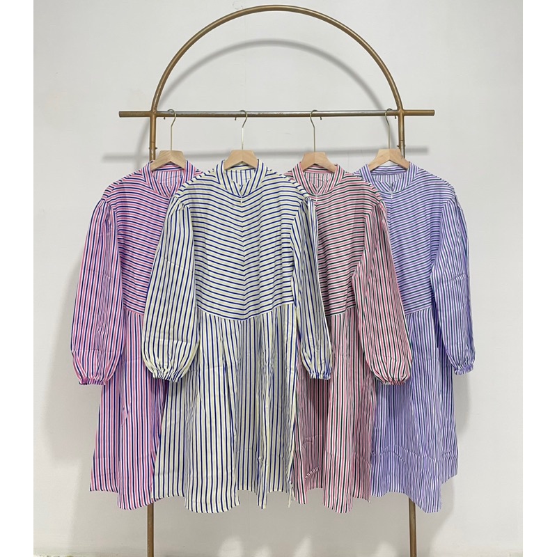 Tunik salur wanita || Kemeja salur wanita || code 1129