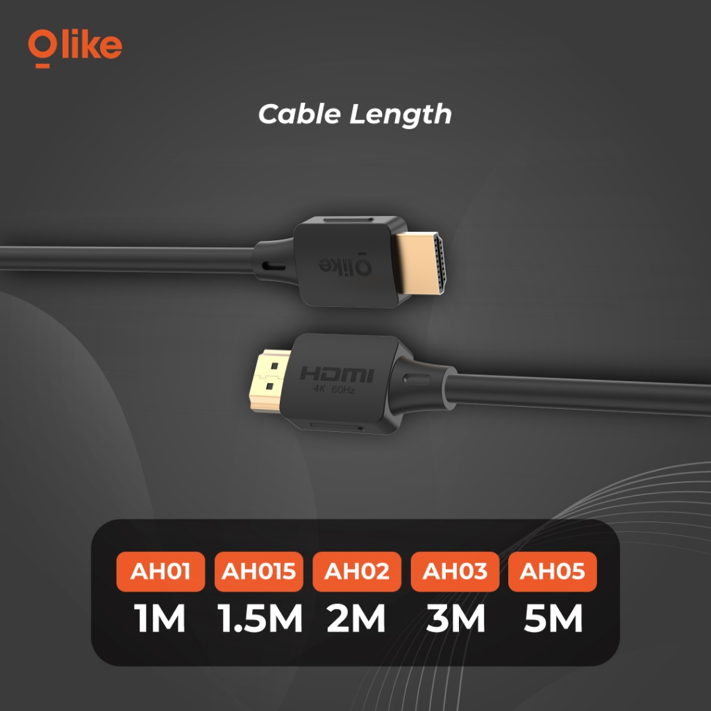 TERMURAH OLIKE HDMI CABLE AH01 AH015 AH02 AH03 AH05 BLACK ORIGINAL KABEL HDMI