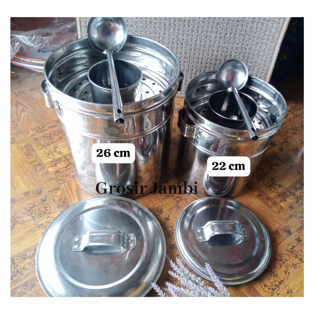 Dandang bakso set siap pakai/dandang bakso ukuran 22 /dandang bakso ukuran 26/panci bakso