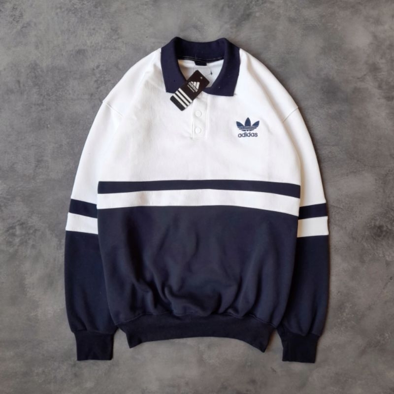 Rugby Shirt Crewneck Adidas Vintage Fulltag Label