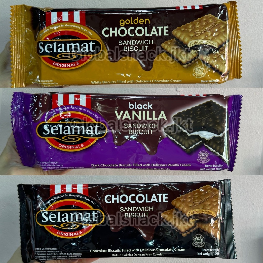 

SELAMAT ORIGINAL SANDWICH BISCUIT BLACK VANILLA / CHOCOLATE / GOLDEN CHOCOLATE BISKUIT