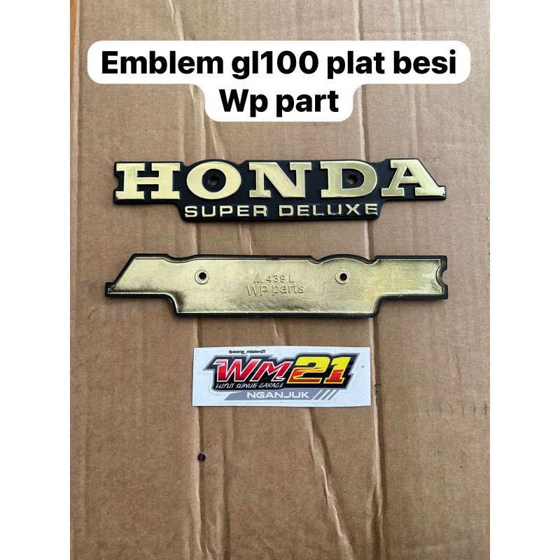 EMBLEM TANGKI GL100 GL125 IMPORT WP PART PLAT BESI