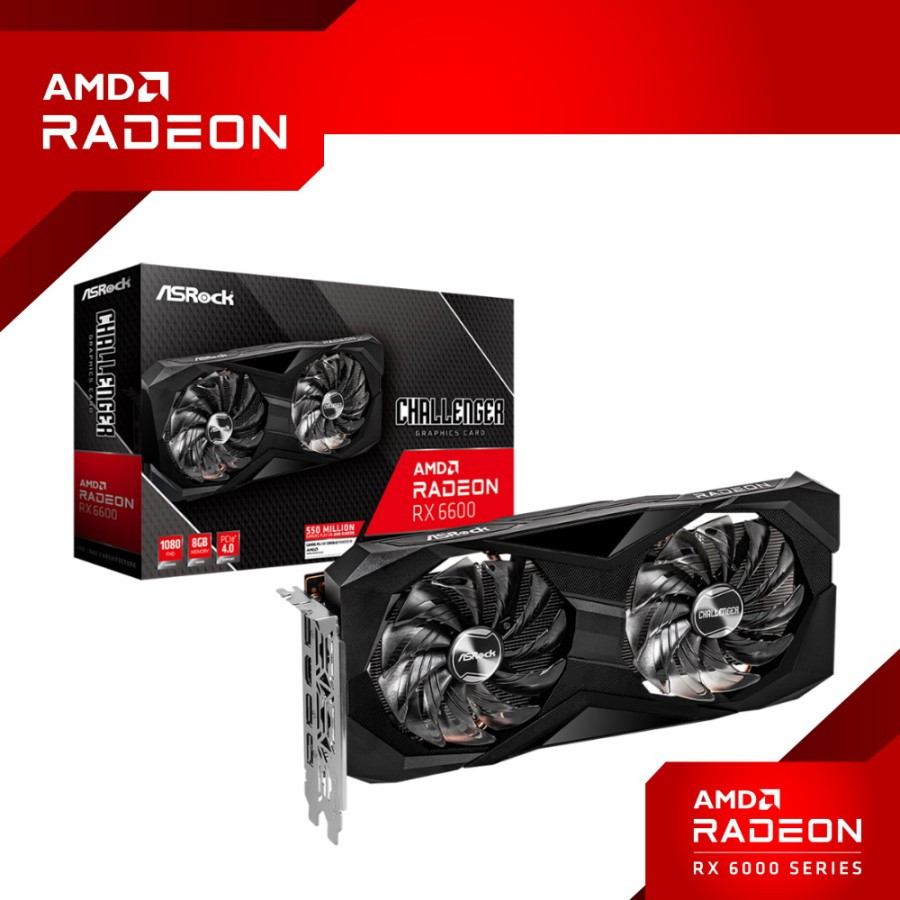 ASROCK RX 6600 8GB CHALLENGER D GDDR6 RX6600 8G 128BIT VGA AMD RADEON