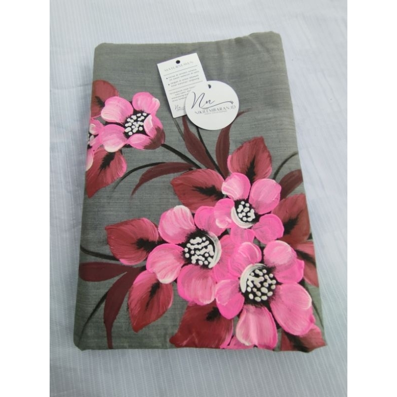 Kain Tenun Lurik - Motif Lurik Lukis Abu Magenta - Kain - Etnik