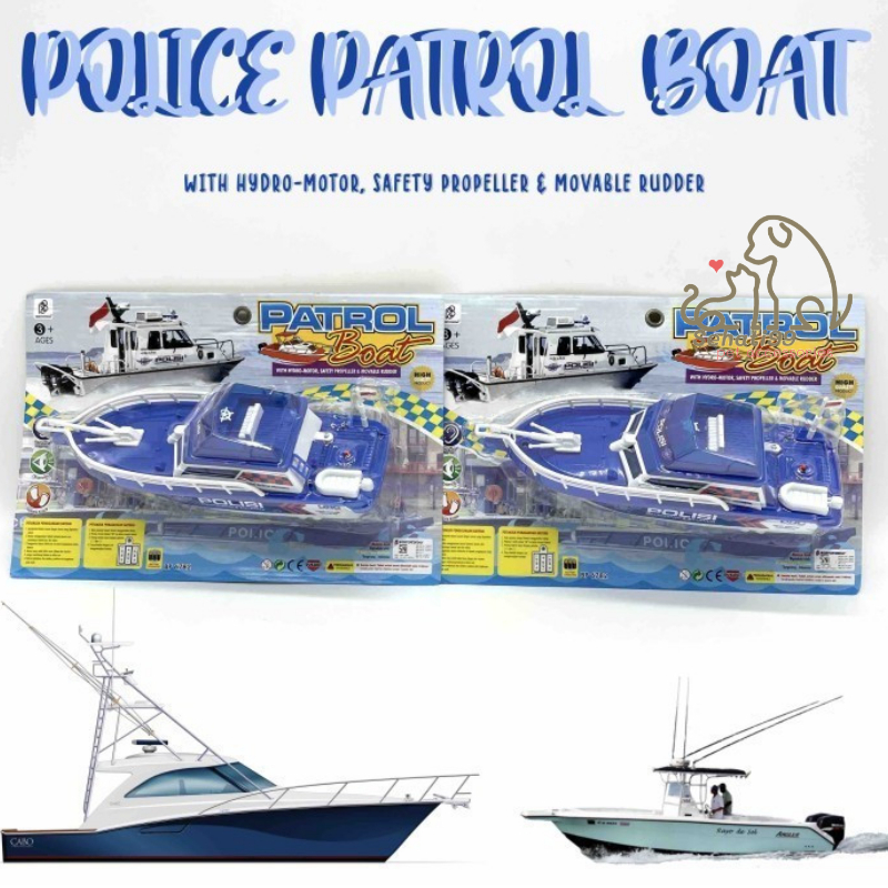 Mainan Miniatur Kapal Laut Polisi Police Patrol Boat