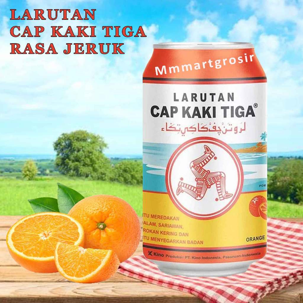 

Larutan Cap Kaki Tiga / Minuman Kemasan Kaleng / Minuman Rasa Orange