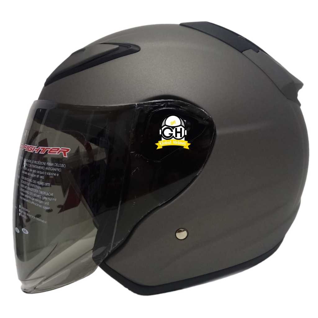 HELM NHK HALF FACE NHK R6 NHK R 6 SOLID POLOS GREY DOFF NHK R6 POLOS