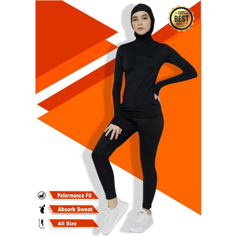 Baju renang lengan panjang celana renang panjang hijab renang Paket Renang Wanita