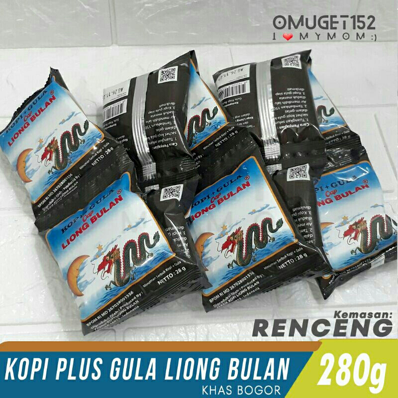 

[omuget152] Renceng - Kopi Tulen (Gula) cap Liong Bulan plus Gula, 280gr