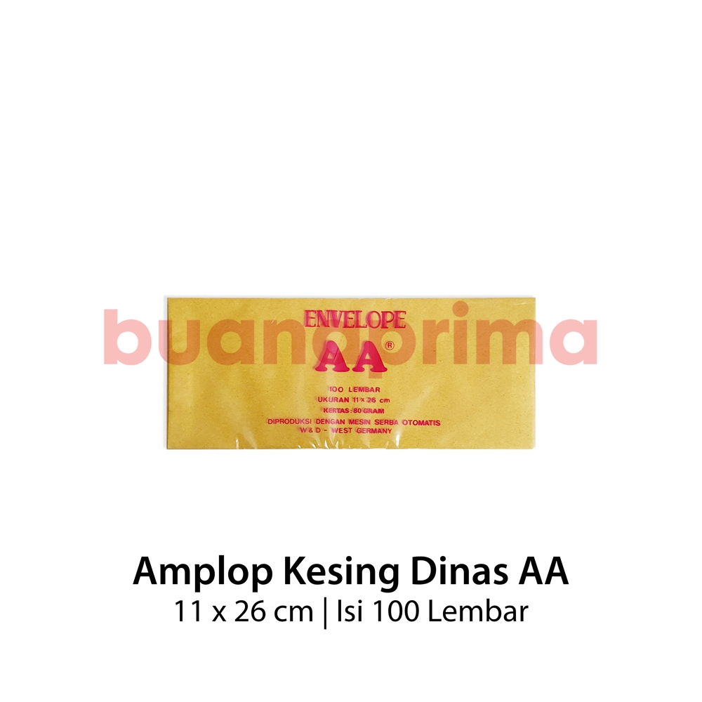 

Amplop Kesing Dinas AA isi 100 Lembar 11 x 26 cm Polos Warna Coklat 80 gsm