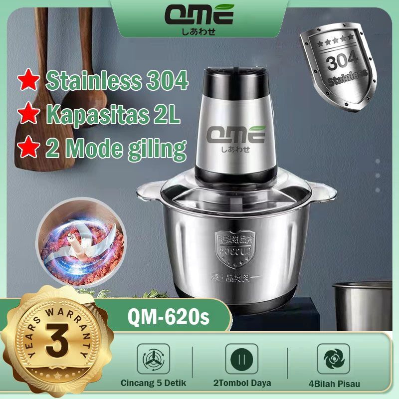 QME Chopper Blender daging penggiling Meat Blender Elektrik Stainless Steel Chopper Grinder