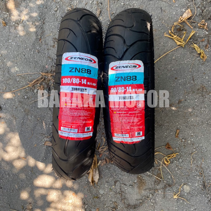 Ban Tubeless Depan 90/80-14 Belakang 100/80-14 ZN88 Zeneos