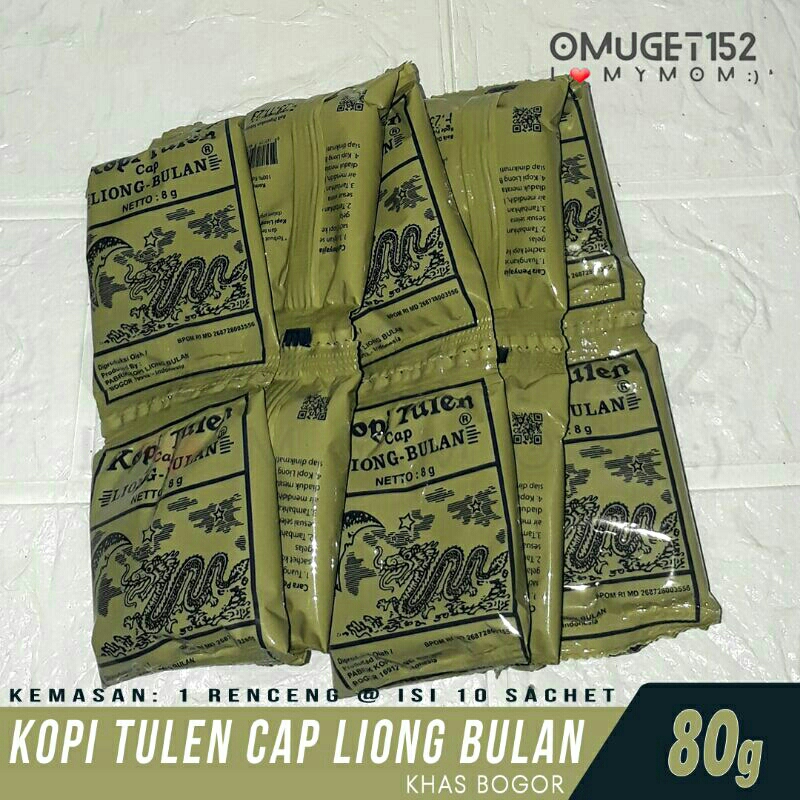 

[omuget152] Renceng - Kopi Tulen (Tanpa Gula) cap Liong Bulan Khas Bogor, 80gr