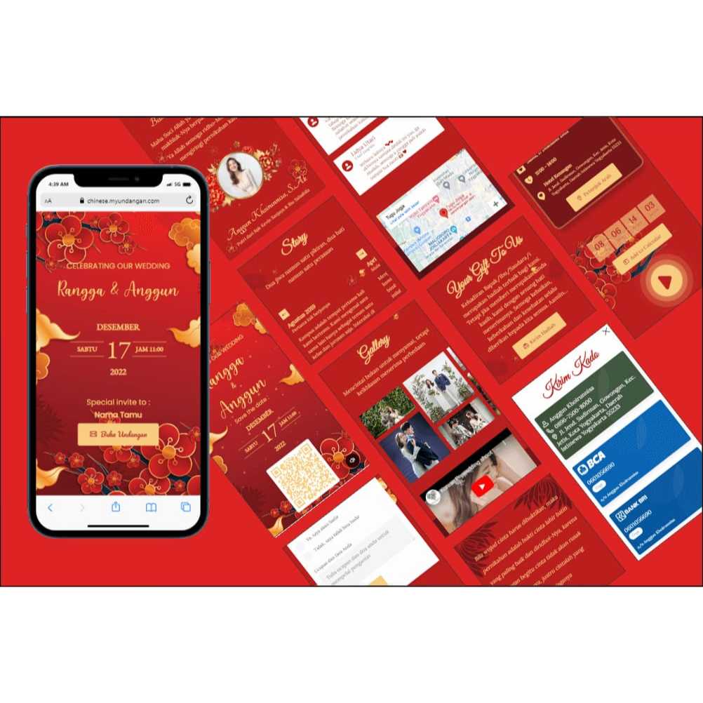 Undangan Digital Website Tema Cina