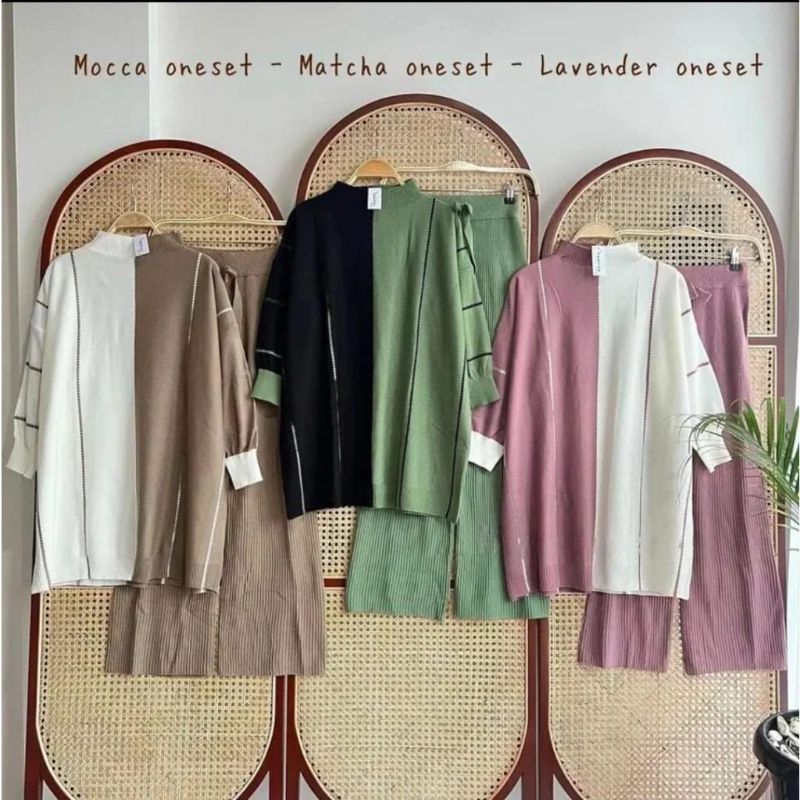 One set rajut combi atasan dan bawahan premium