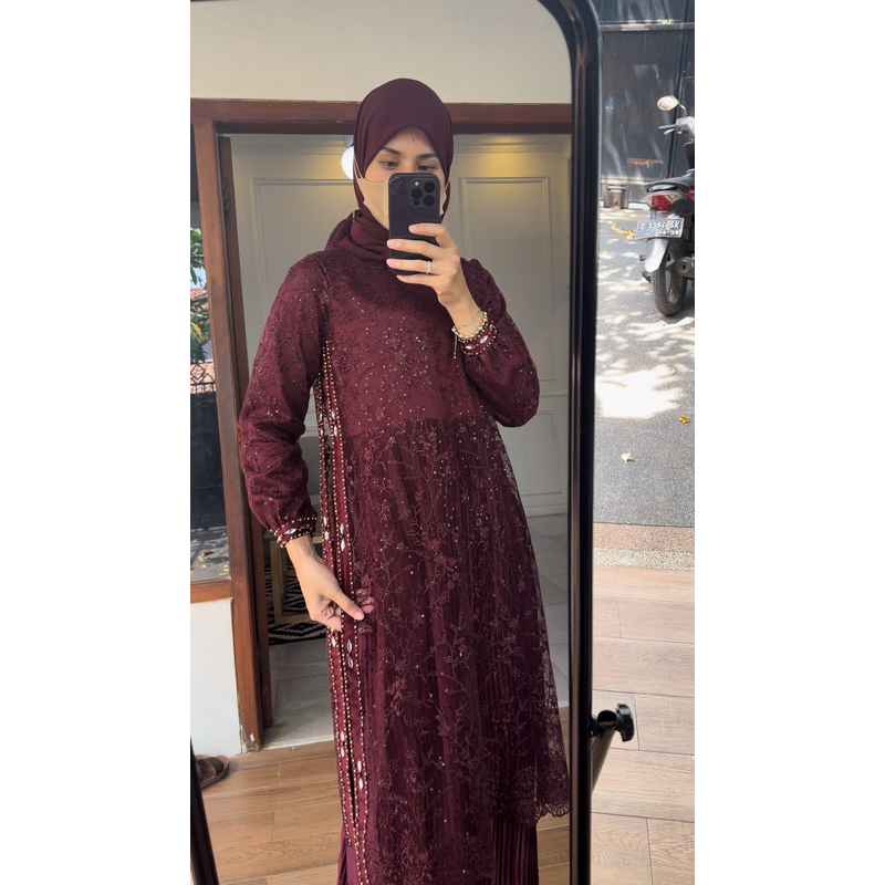 QUINNARA burgundy dress PLISKET ORIGINAL BY BURGUNDI