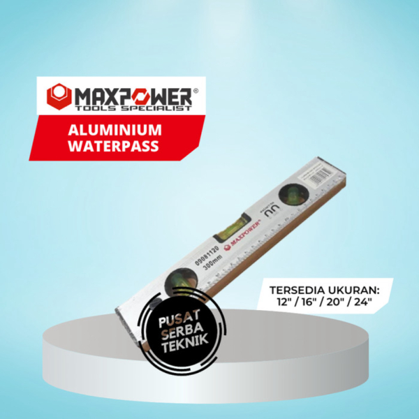 

Maxpower Waterpas Aluminium 12/16/20/24 Alat Ukur Termurah - 12/ 30 cm TanpaBubbleWrap Berkualitas