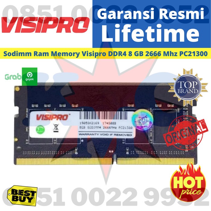 Sodimm Ram Memory Visipro DDR4 8GB 2666Mhz PC21300