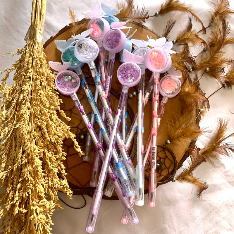 

PULPEN KARAKTER LUCU BUTTERFLY / BOLPOIN WARNA / PENA KARAKTER LUCU BY SANIASCARF