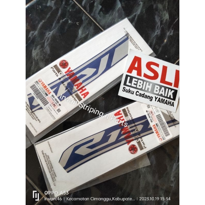 Sticker Stiker Striping Logo R15 ORIGINAL Yamaha R15 V3 Biru Silver 2017