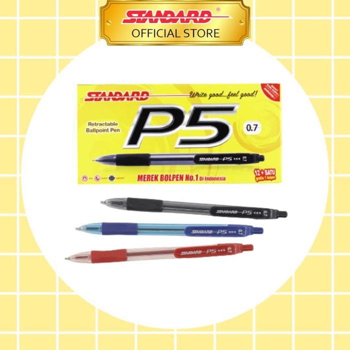 

Pulpen Standard P5 0.7 mm / STANDARD P5 - 1 PACK (12 pcs) - Bolpen Pena Pen Semi Gel Cetek P-5 0,7
