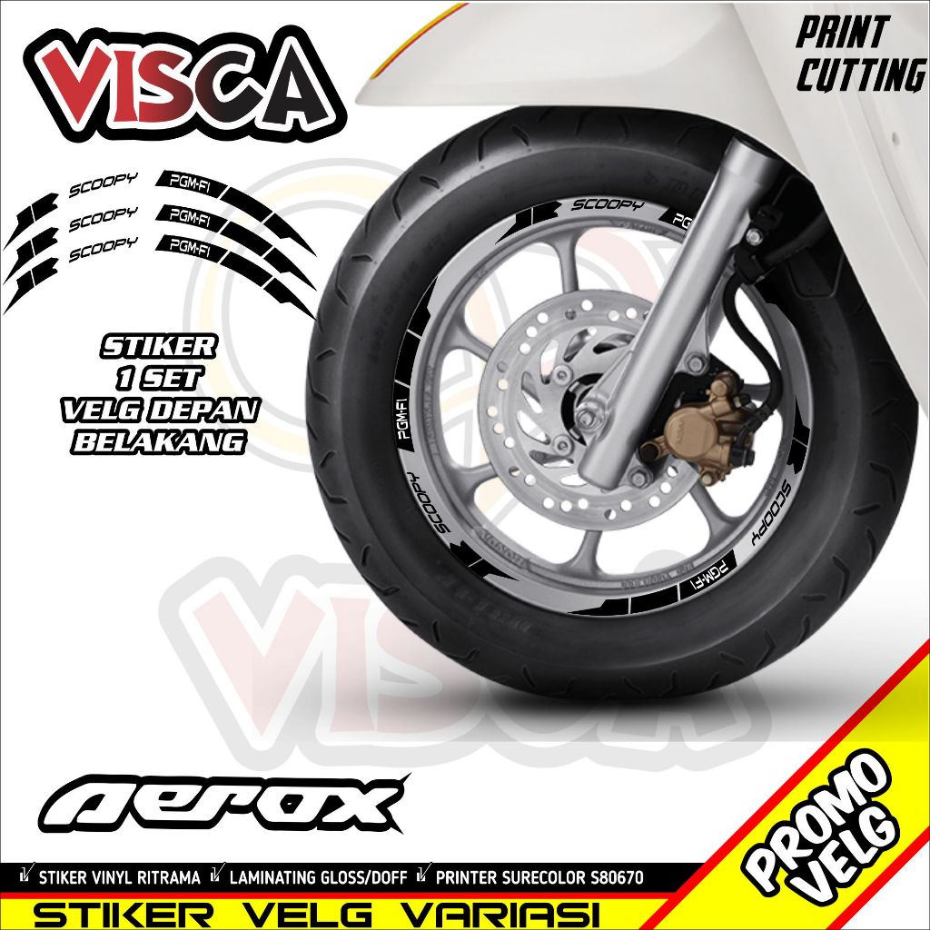 Stiker Velg Scoopy List Velg Motor Stiker Velg Ring 12 Scoopy Motif Simple