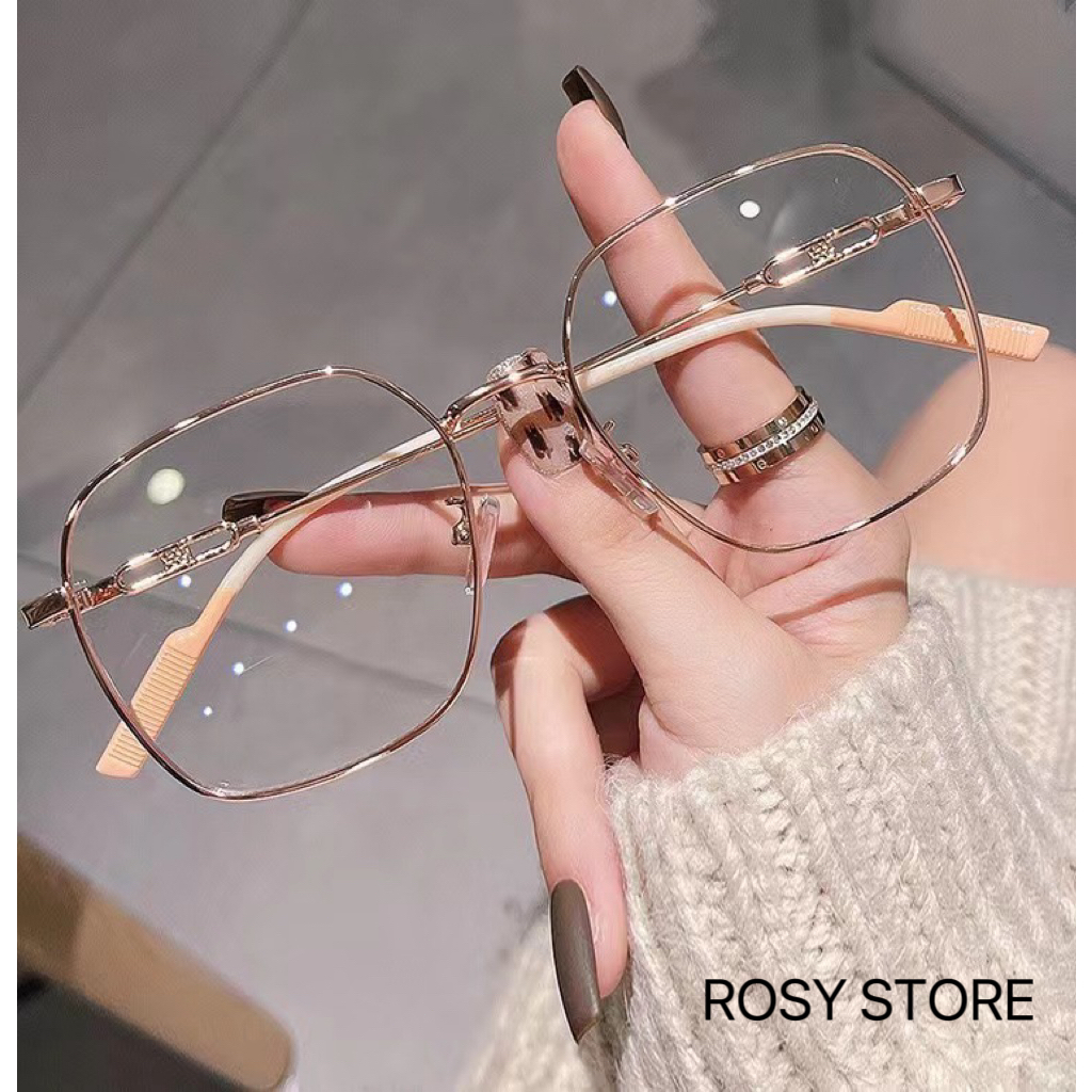 Kacamata Minus -1.0~-5.0 Anti Radiasi Metal Square Wanita Glasses