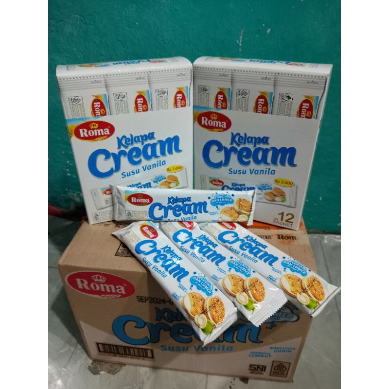 

Roma kelapa cream vanila 1 box isi 12 sachet