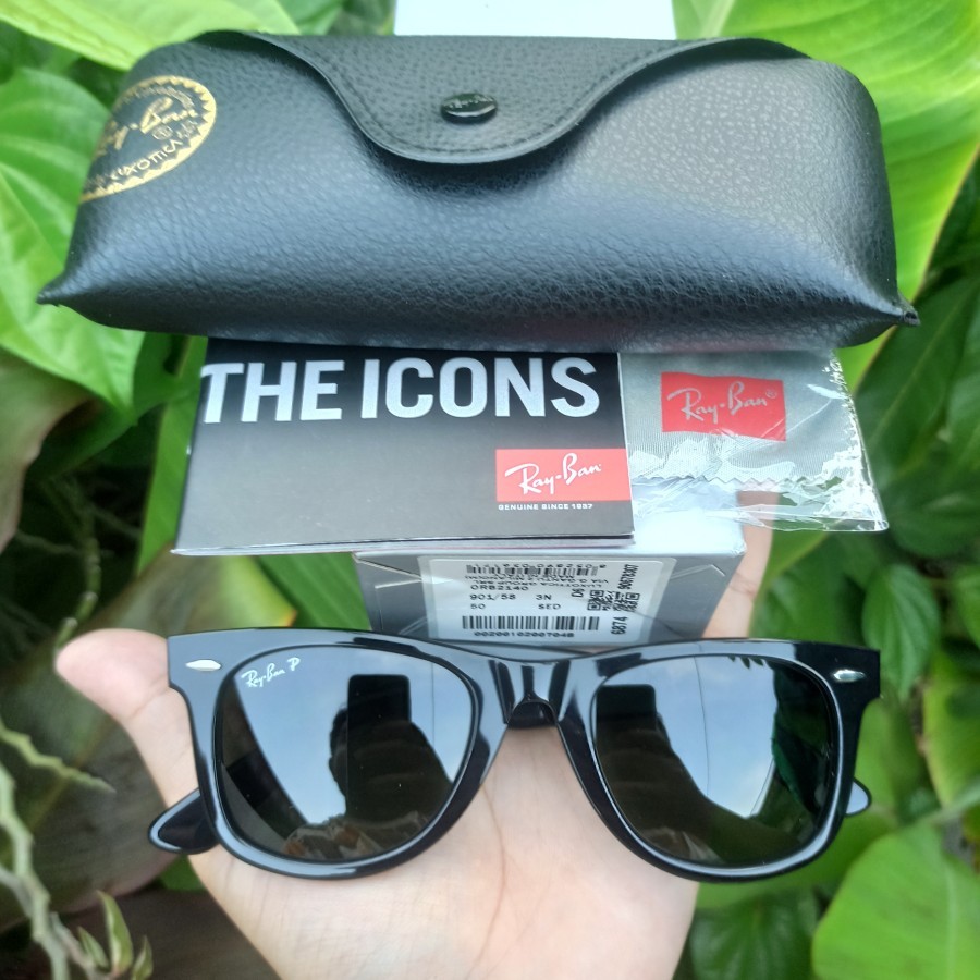 Kacamata Jadul Original Rayban Wayfarer RB 2140 901/58 Polarized Italy