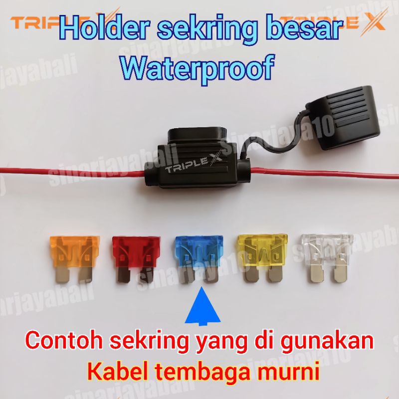 holder sekring waterproof tempat rumah fuse anti air skring tancap besar tusuk standard standar