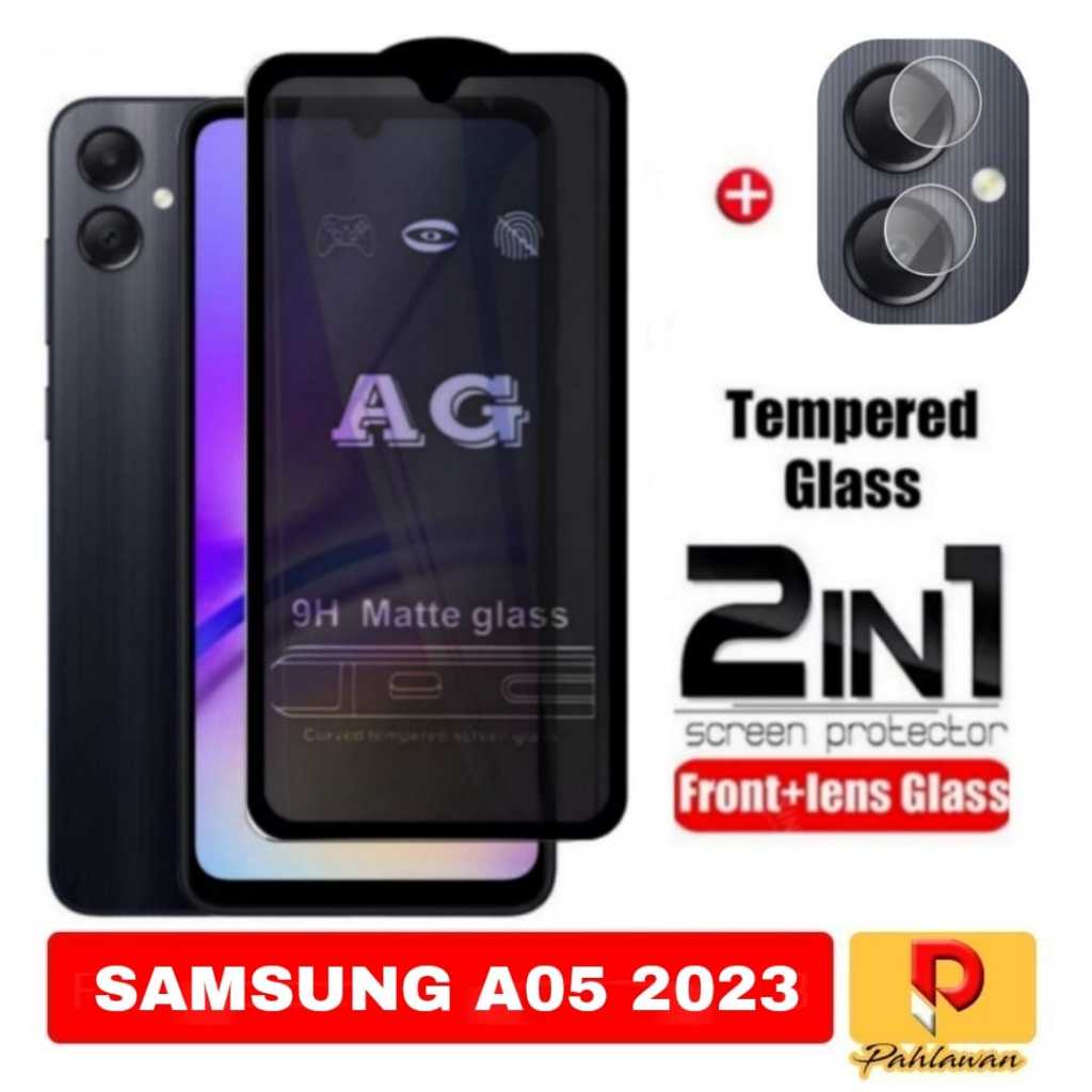 Tempered Glass Lens Camera + Tempered Glass AG Matte 9H Anti Fingerprint Tipe Samsung A05 2023