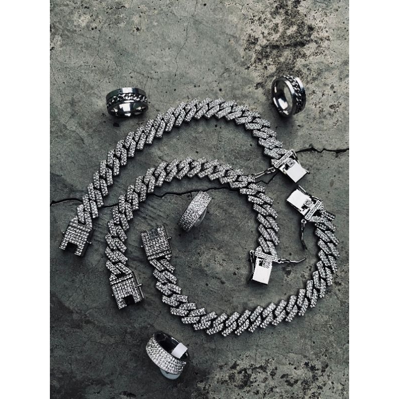 gelang voll2+cincin rantai angka romawi