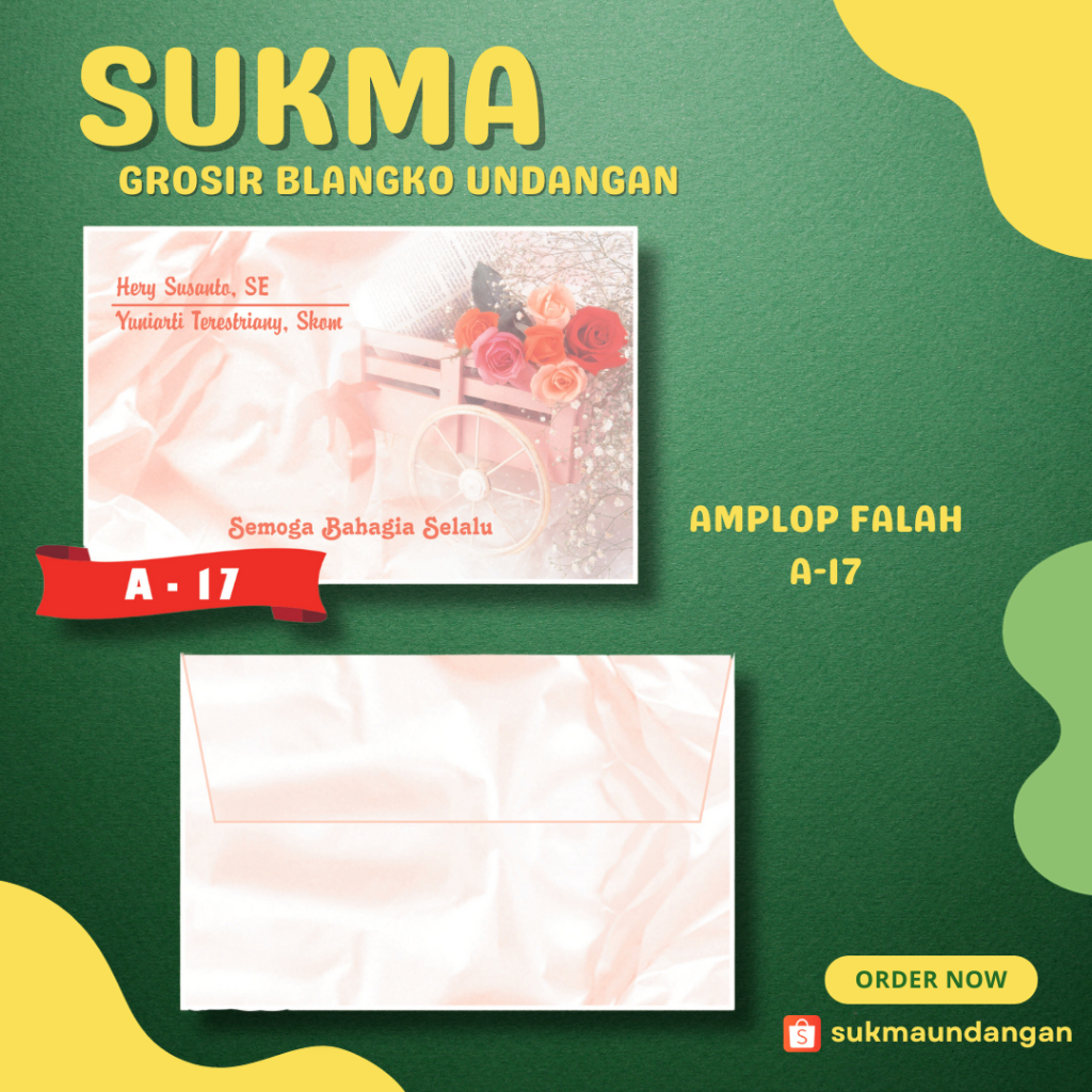 

AMPLOP KONDANGAN NIKAH MURAH FALAH A 17 50 PCS UKURAN KECIL | SUKMA UNDANGAN