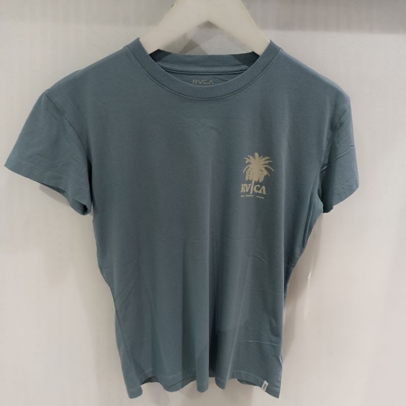 BAJU KAOS WANITA RVCA ORIGINAL RVCA PALMS CUFFED TEE